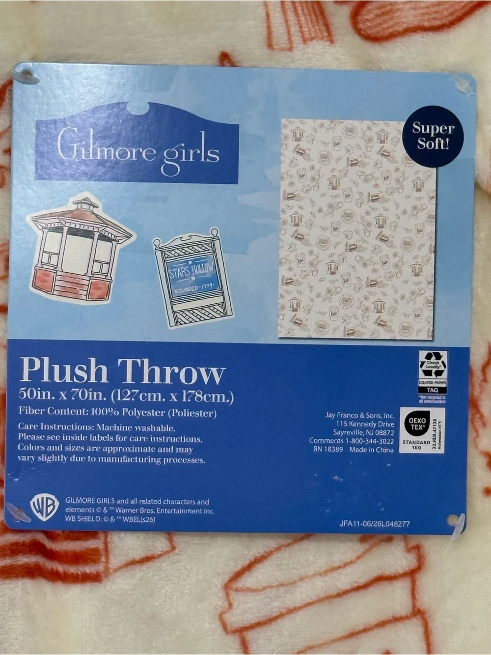 Gilmore Girls Sip Coffee Read Books Plush Throw 50x70 Throw Blanket. NWT